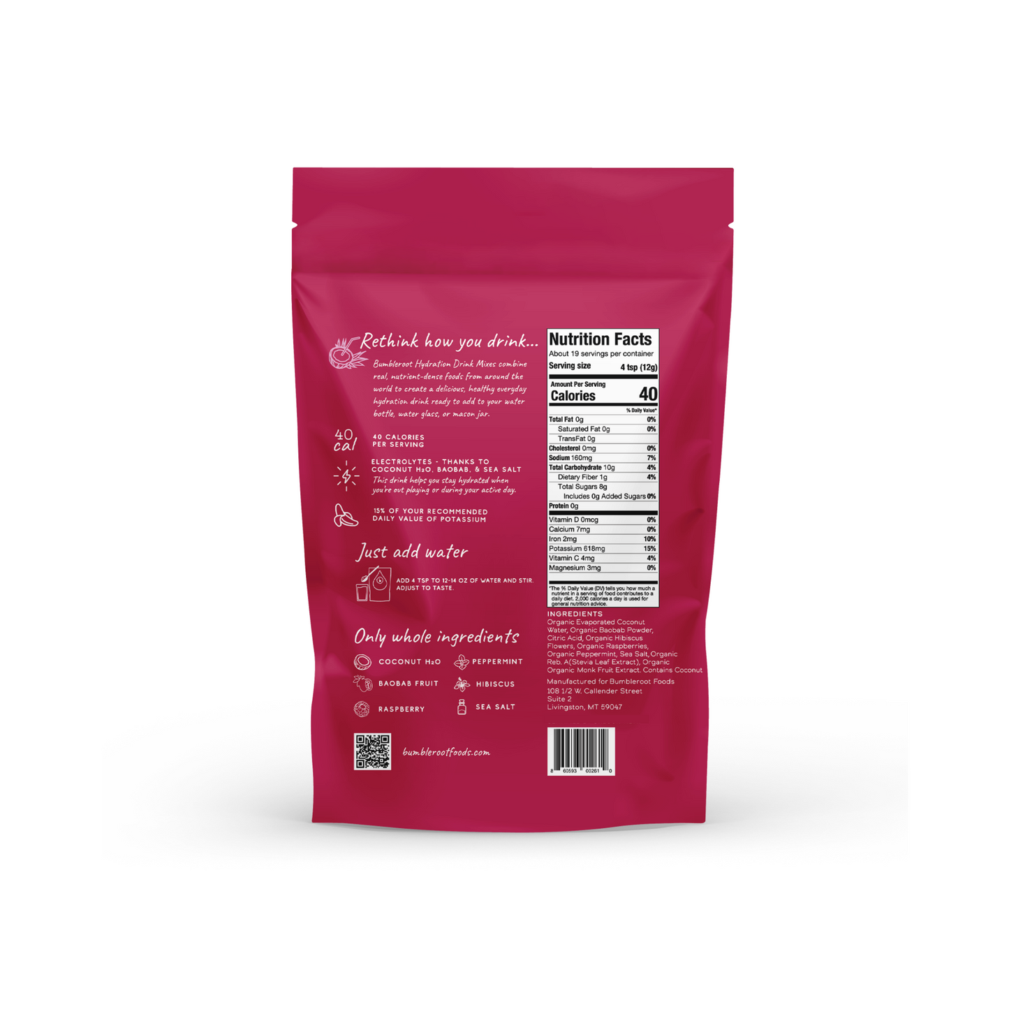 Mineral Hydration Drink Mix (Raspberry Hibiscus Mint)
