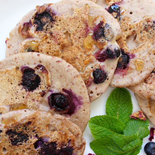 Baobab Blueberry Buckwheat Pancakes