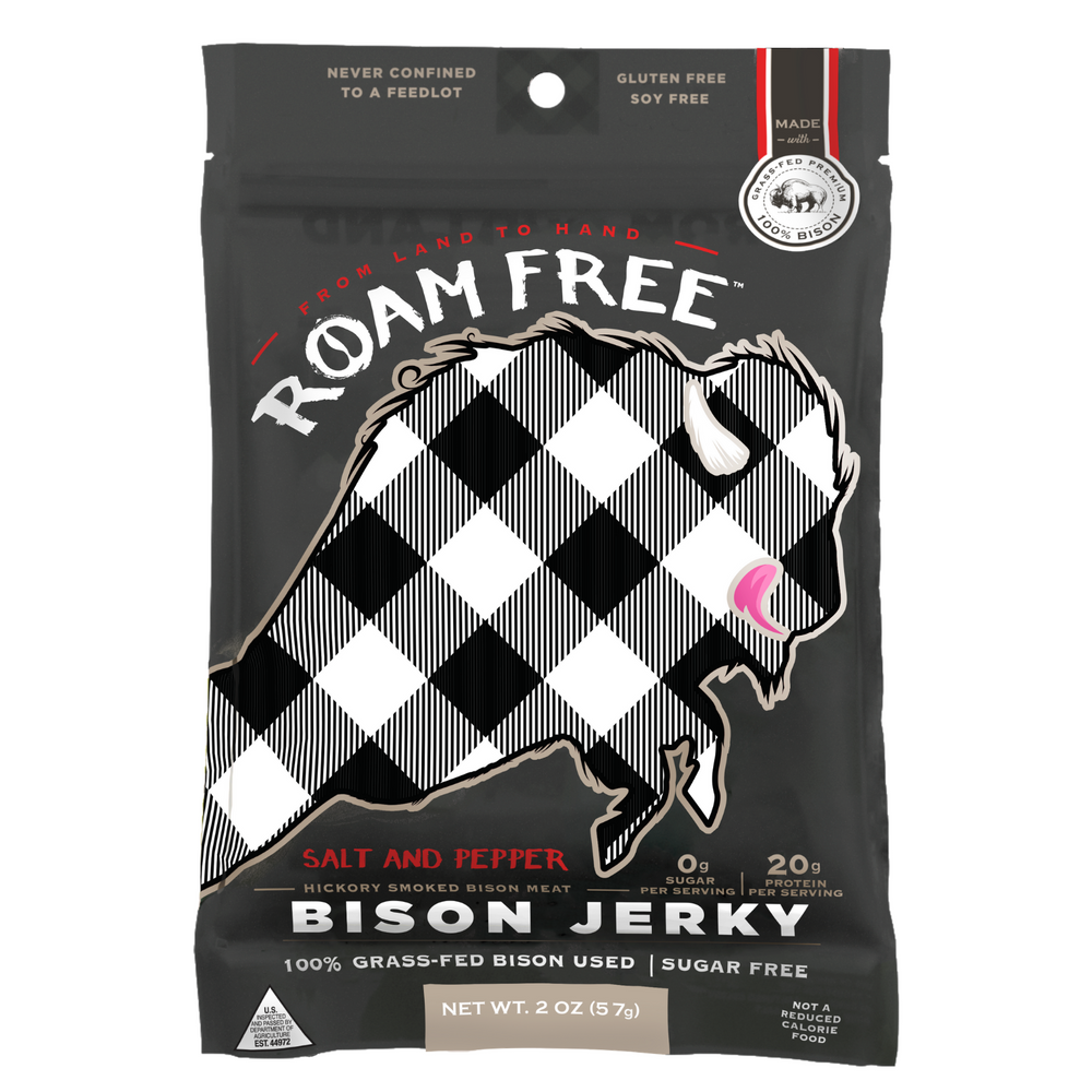 Roam Free Bison Jerky: Salt & Pepper (2-pack)