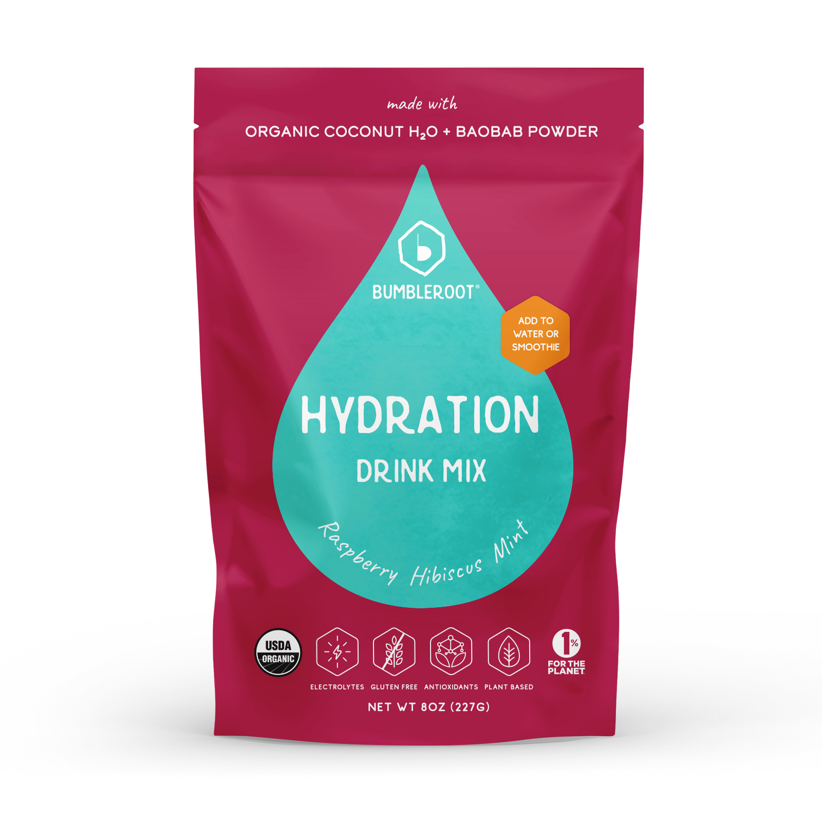 Organic Hydration Drink Mix (Raspberry Hibiscus Mint)