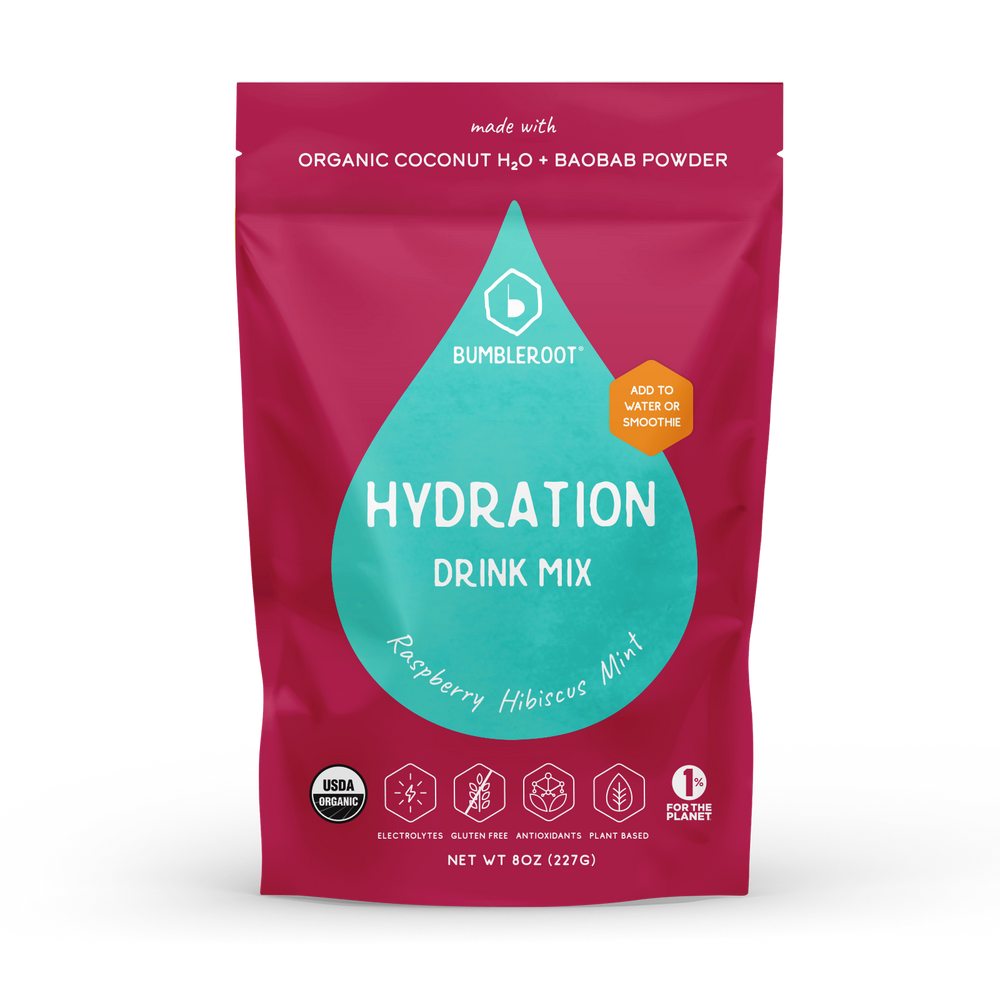Organic Hydration Drink Mix (Raspberry Hibiscus Mint), 8 oz pouch/19 servings